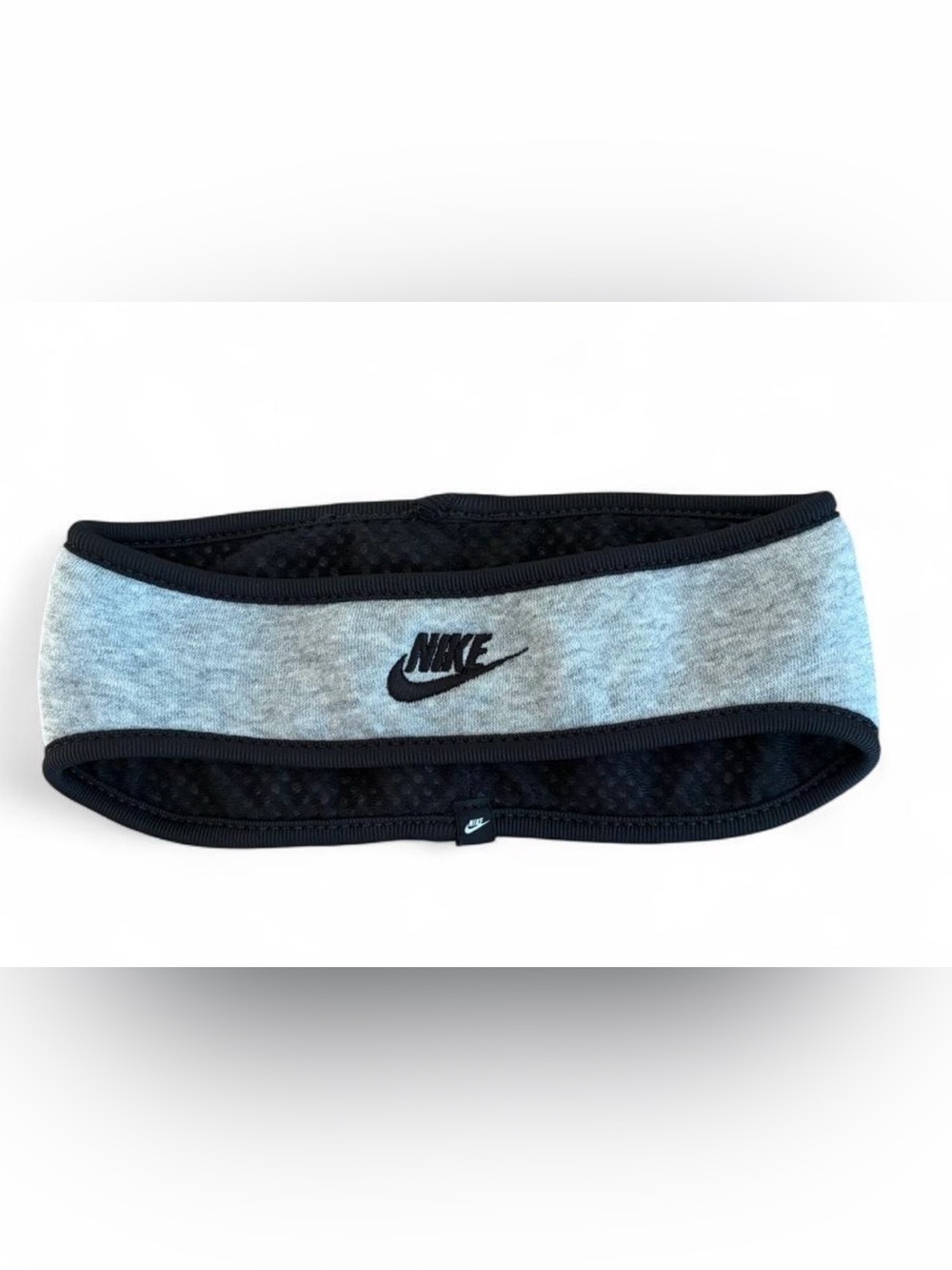 Nike Youth Light Gray + Black Ear Warmer Headband